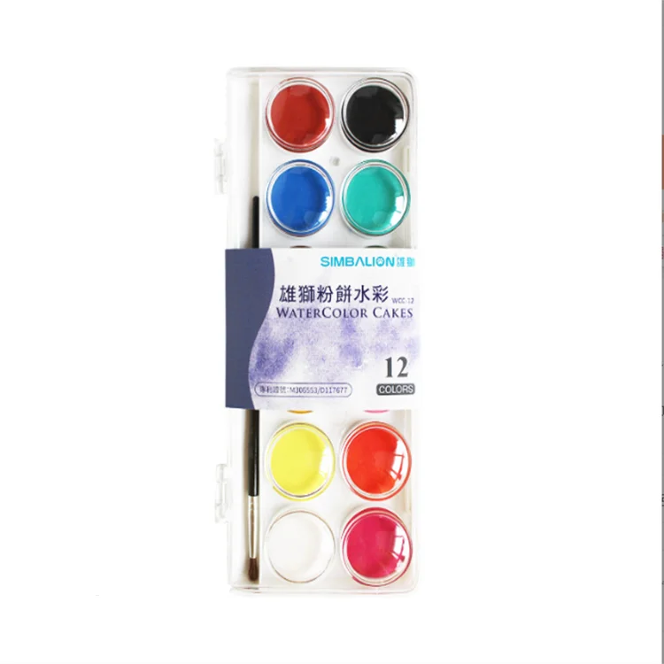 SIMBALION  High quality 12/24/36/48 solid watercolor cake powdery watercolor cake