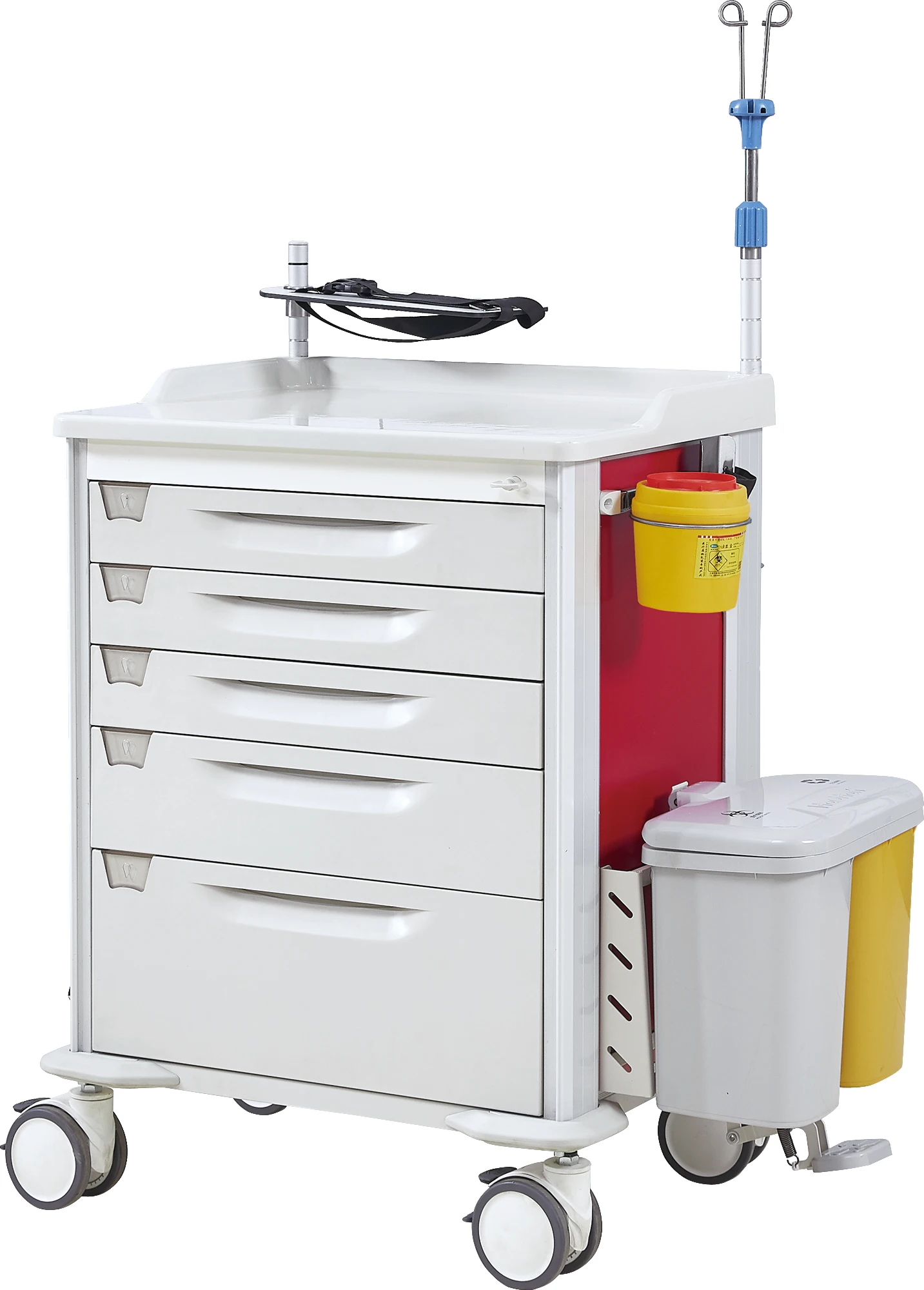 HH/WL-JJC-384 Clinic Cheap Mobile ABS Drugs Hospital Medical Crash Cart Plastic Emergency Medicine first aid Trolley