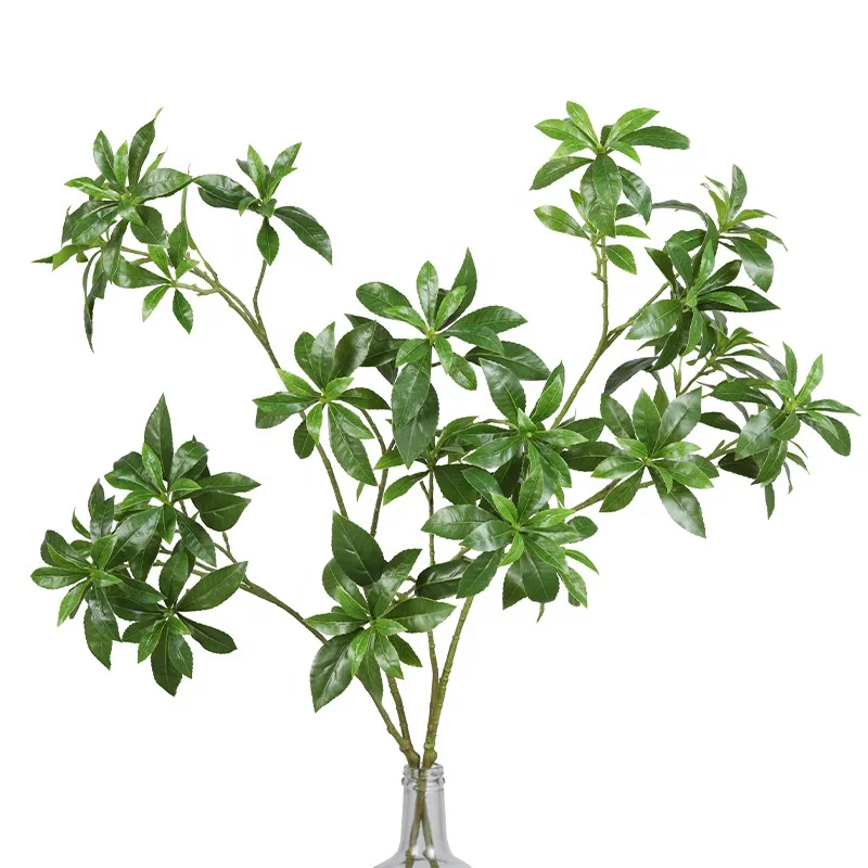 High quality real touch green plants artificial leaves green leaf for home decoration