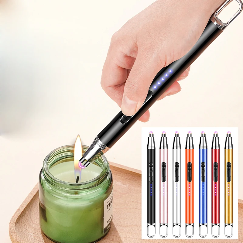 2024 New Free sample USB Electric Lighters Windproof USB Rechargeable Touch Windproof Cigarette Accessories Electric Lighter