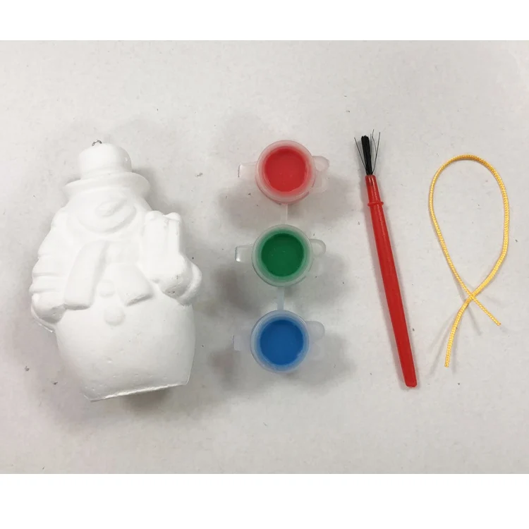 China supplier paint set paint your own hanging ornament snowman decoration DIY christmas home decoration
