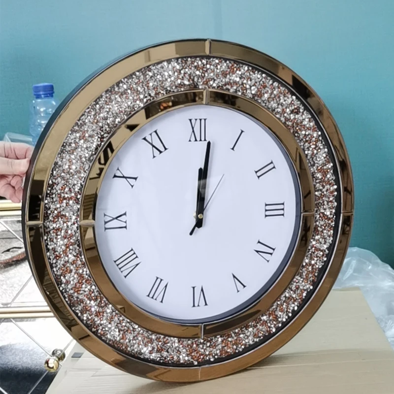 
Popular Designs Mirror Clock Home Living Room Decorative Wall Clock for Passage 