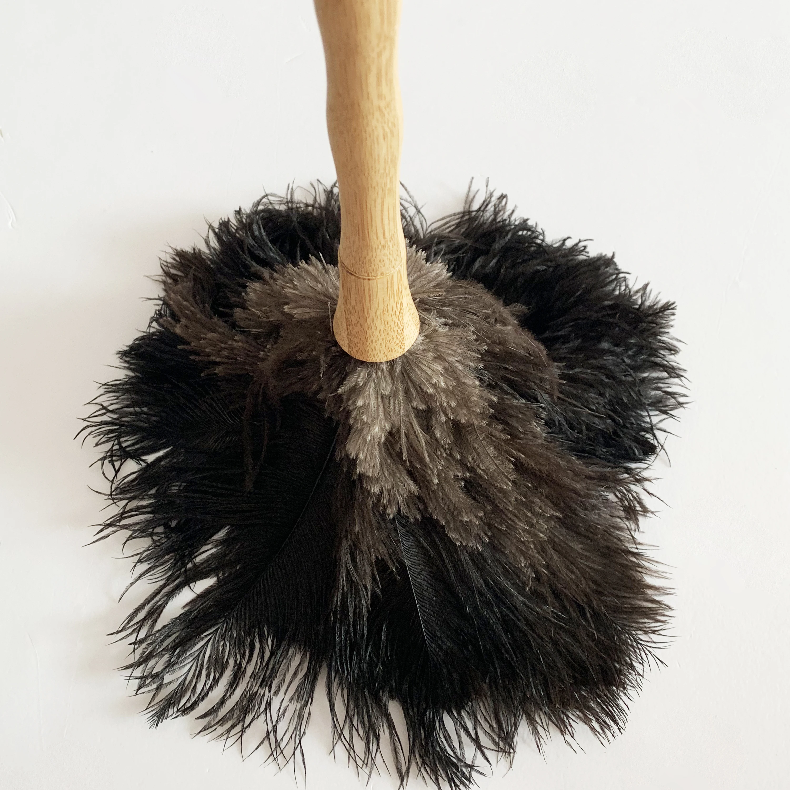 Super Soft Real Ostrich Feather Duster Bamboo Handle Natural Finish Brown Wood  Home Furniture Duster