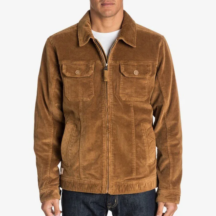 Mens Brown Color Stretch Corduroy Jacket Wholesale From China Supplier At Competitive Price