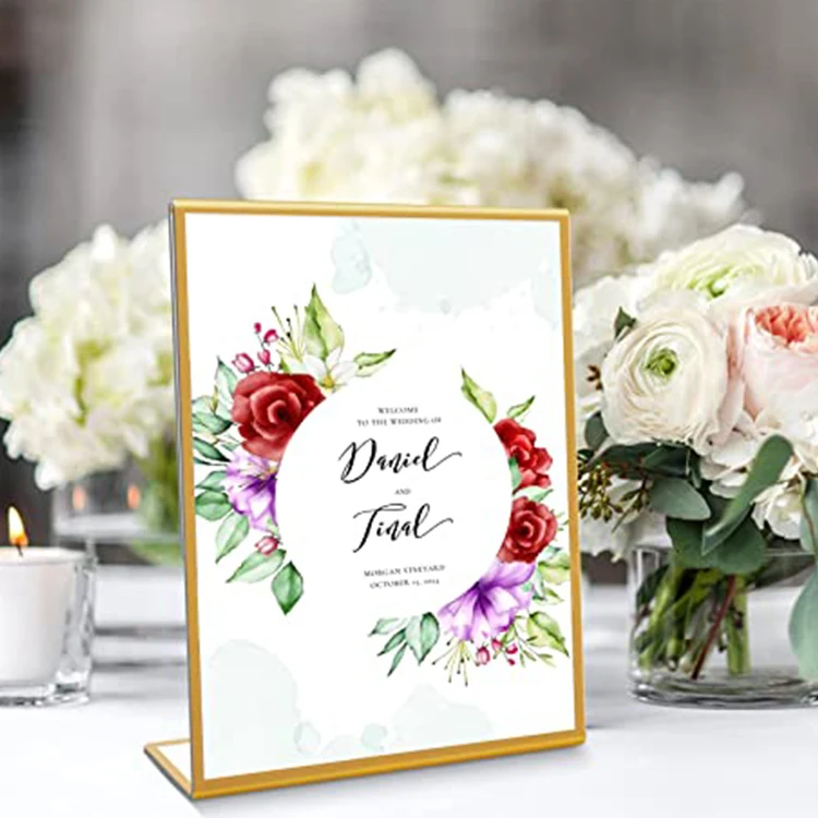 Clear table stand menu holder acrylic sign display table number wedding acrylic sign display holder