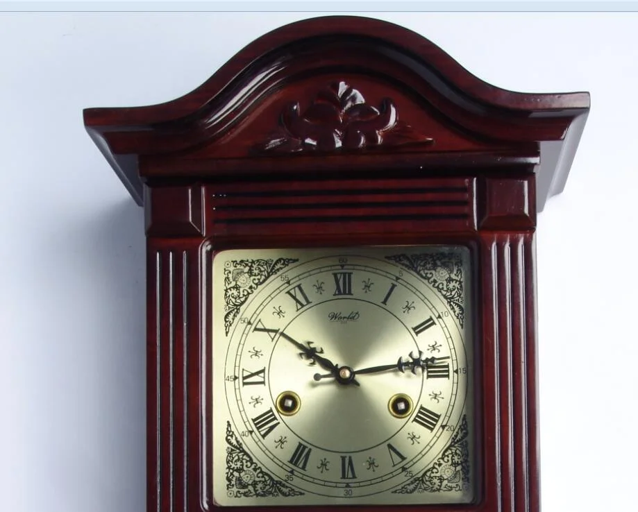 Miller Mia Wall Clock 625-603 Worn Black Home Decor with Quartz Single-Chime Movement