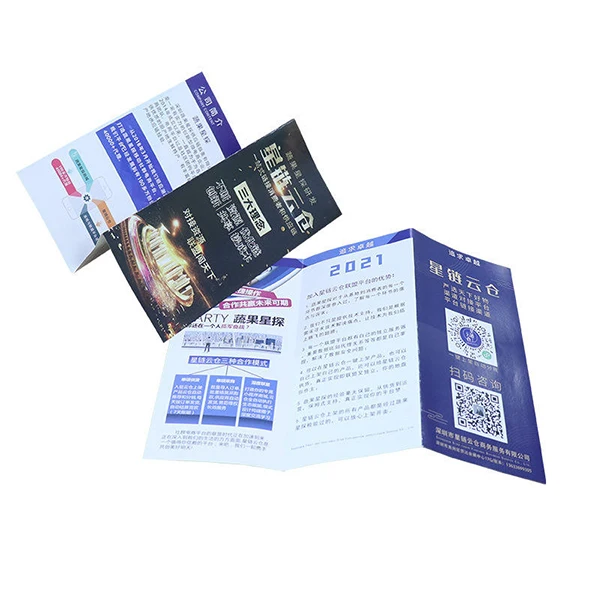Manufacture Custom Waterproof A4 A5 Promotion Folded Flyer Printing Video Brochure Card Printing Service