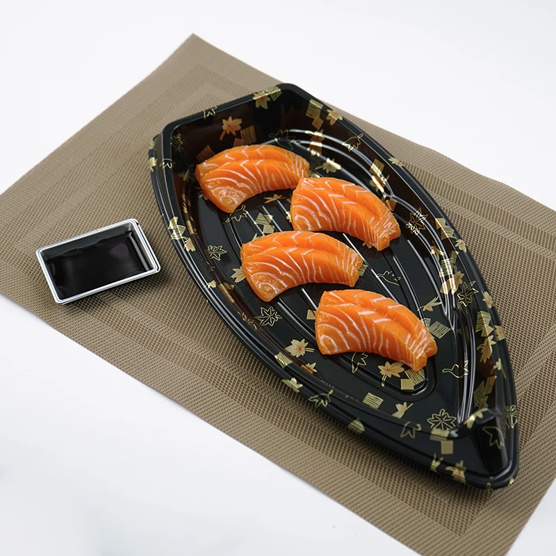 Disposable Japanese Boat PS Sushi Tray Food Grade Plastic Food Sushi Serving Container