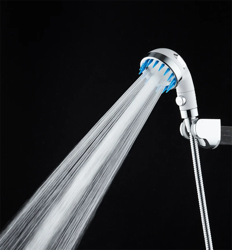 Three Functions High Pressure Waterfall Spray Massage Brush Salon ON OFF Switch Bathroom  Shower Head