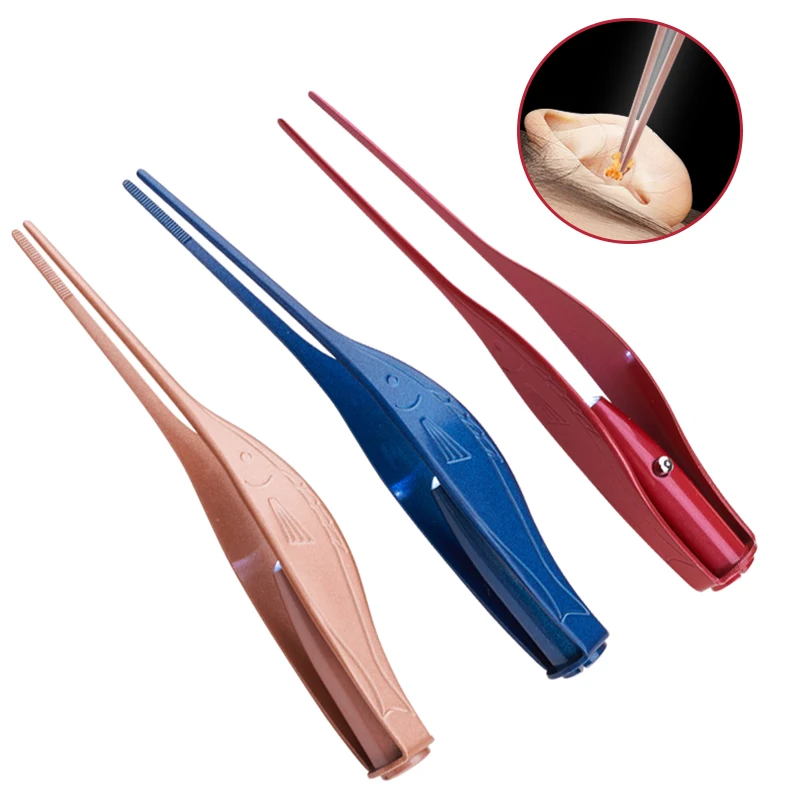 Hot Sell LED Light Ear Pick Baby Nose Forceps Ear Wax Tweezers