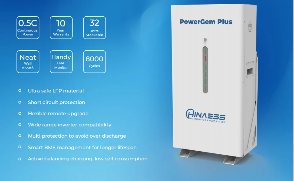 Solar Energy storage PowerGem Plus 51.2V/14.3kWh/8000cycles lifepo4 battery solar 5kw 10kw energy system