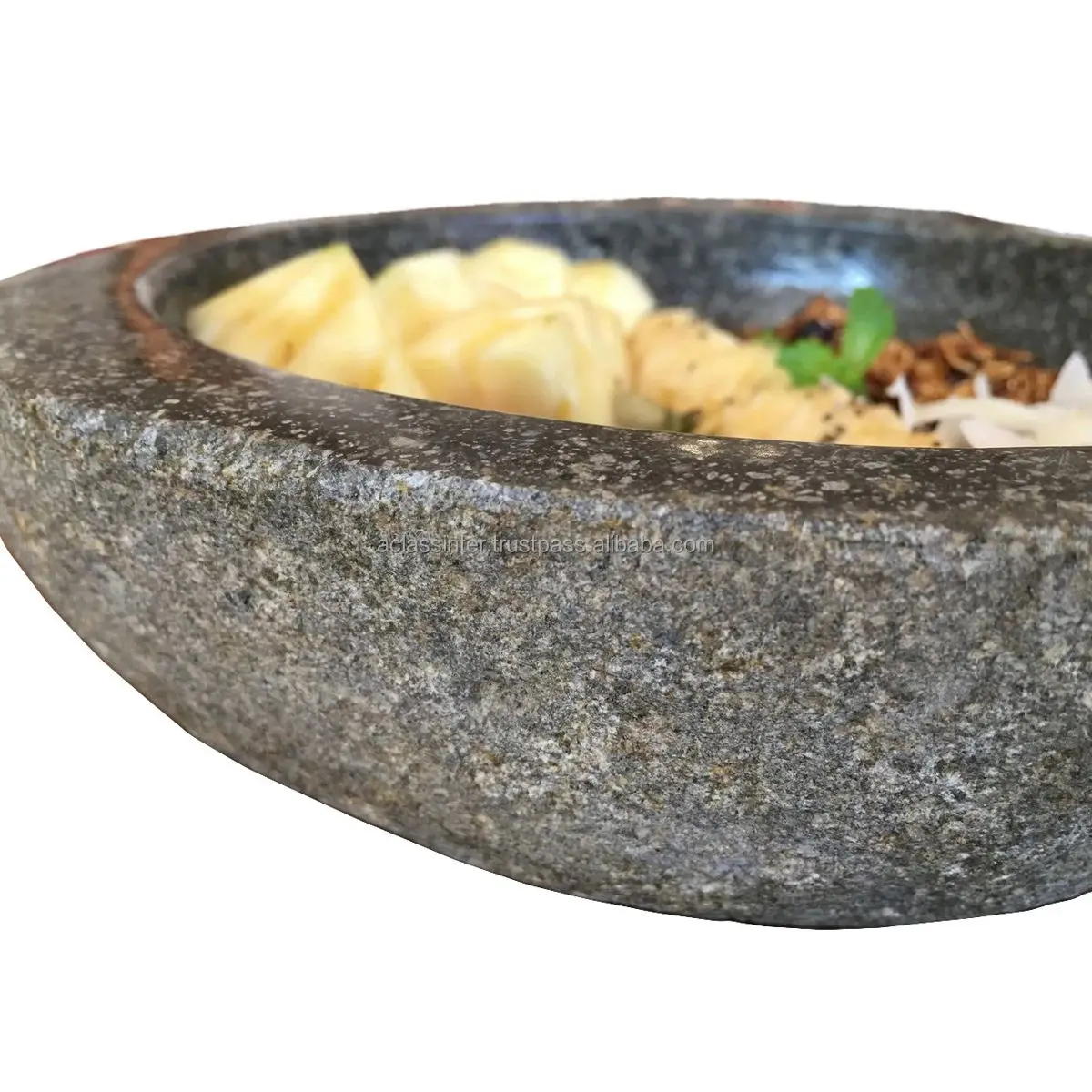 
Anyer Natural Stone Salad Bowl Amazing hand crafted from 1 solid river stone 