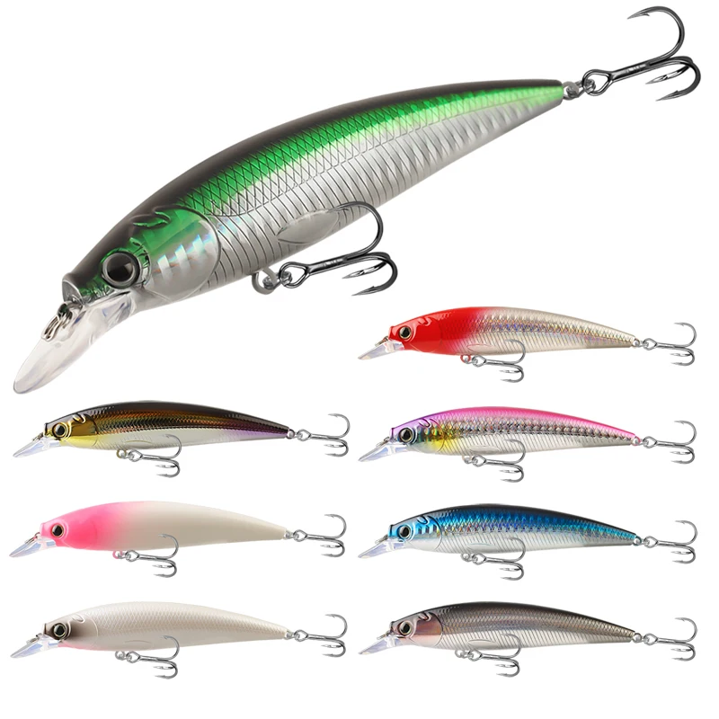 11cm 15g Minnow Fishing Lure Inductor Floating Minnow Hard Bait 3D Bionic Fish Eyes 8 Colors Artificial Hard Lure