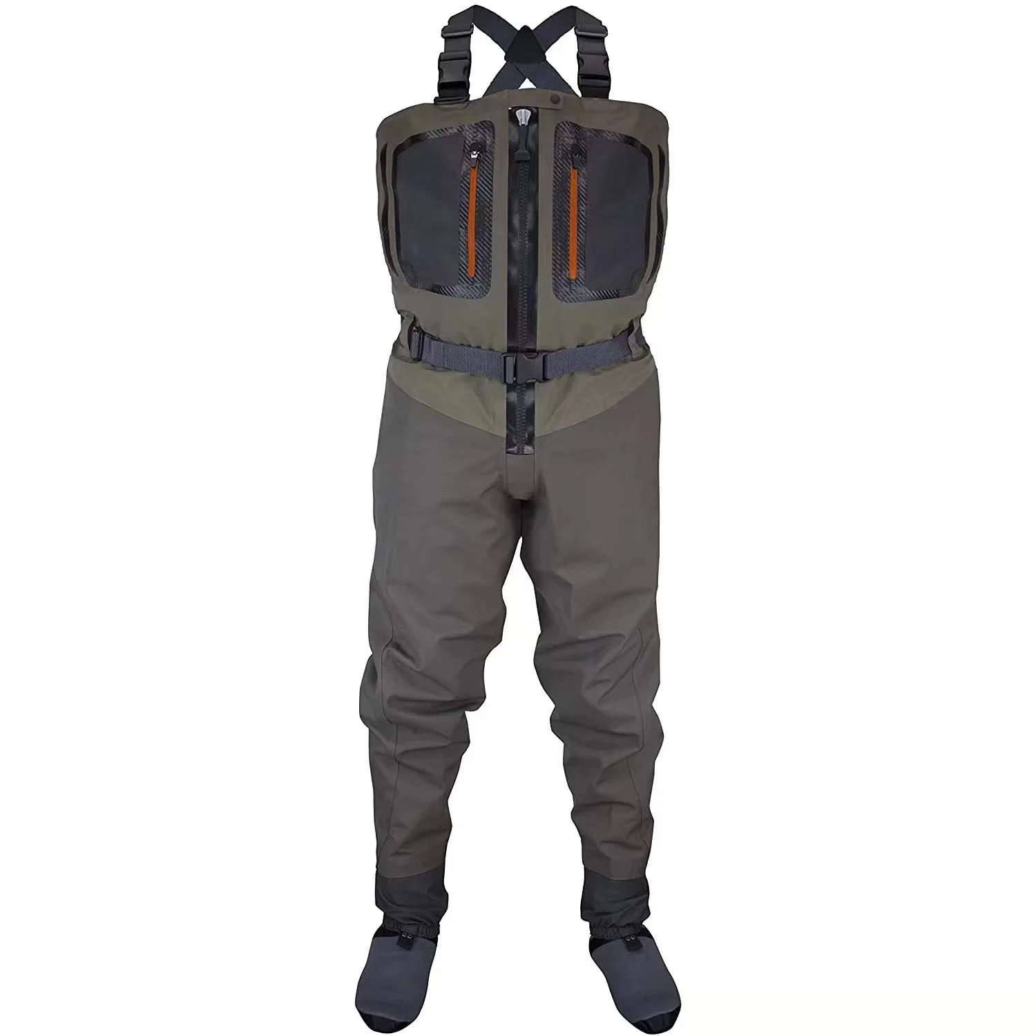 Altman 5 layer Breathable Chest Waders With Front Zipper For Fly Fishing