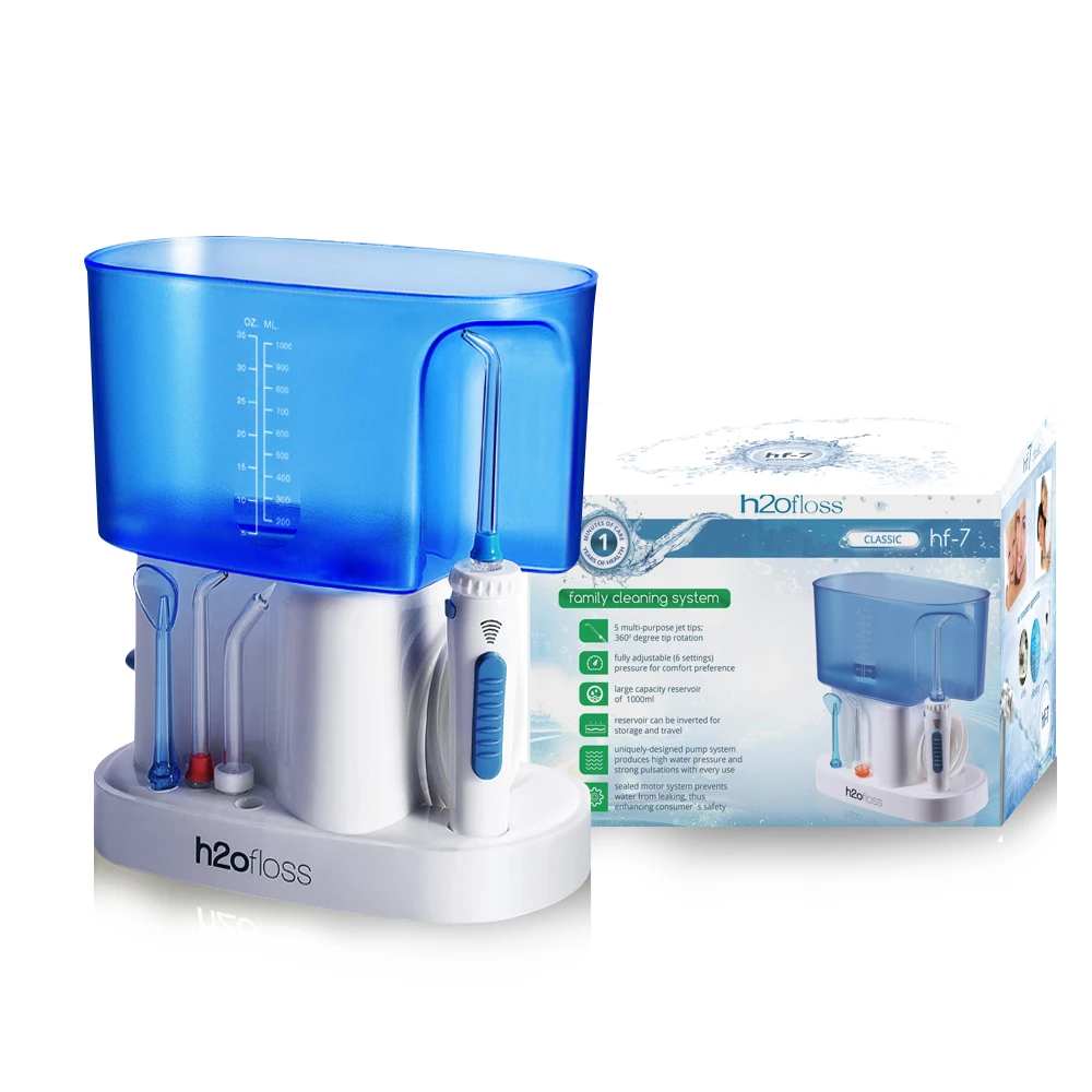 Electric Oral Irrigator Teeth Cleaner Care Dental Flosser SPA Water Flosser with Adjustable Pressure 5 Pcs Jet For Family
