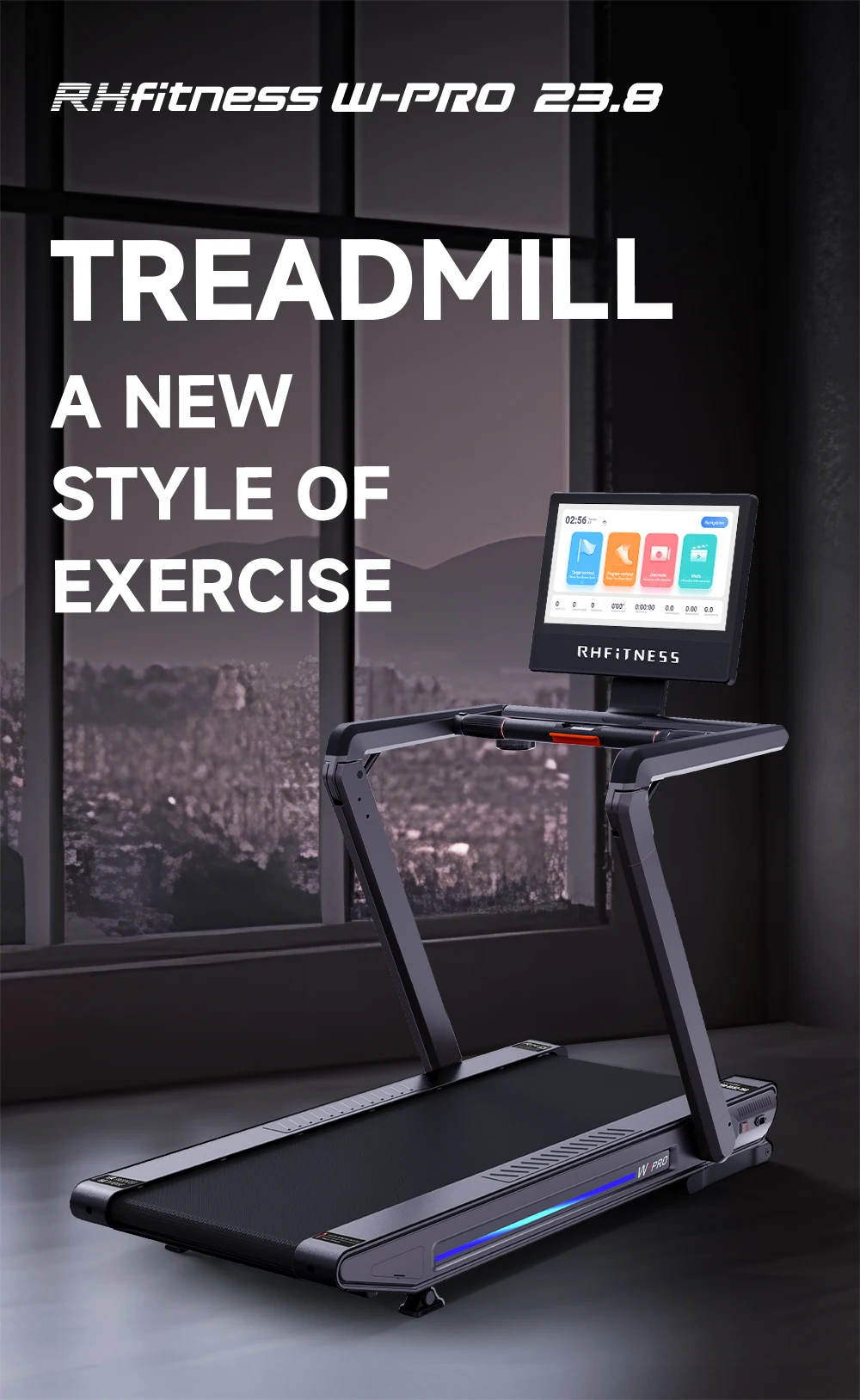 RH Commercial Gym Equipment Body Strong Treadmill Running Machine Folding Electric Motorized Treadmill Fitness