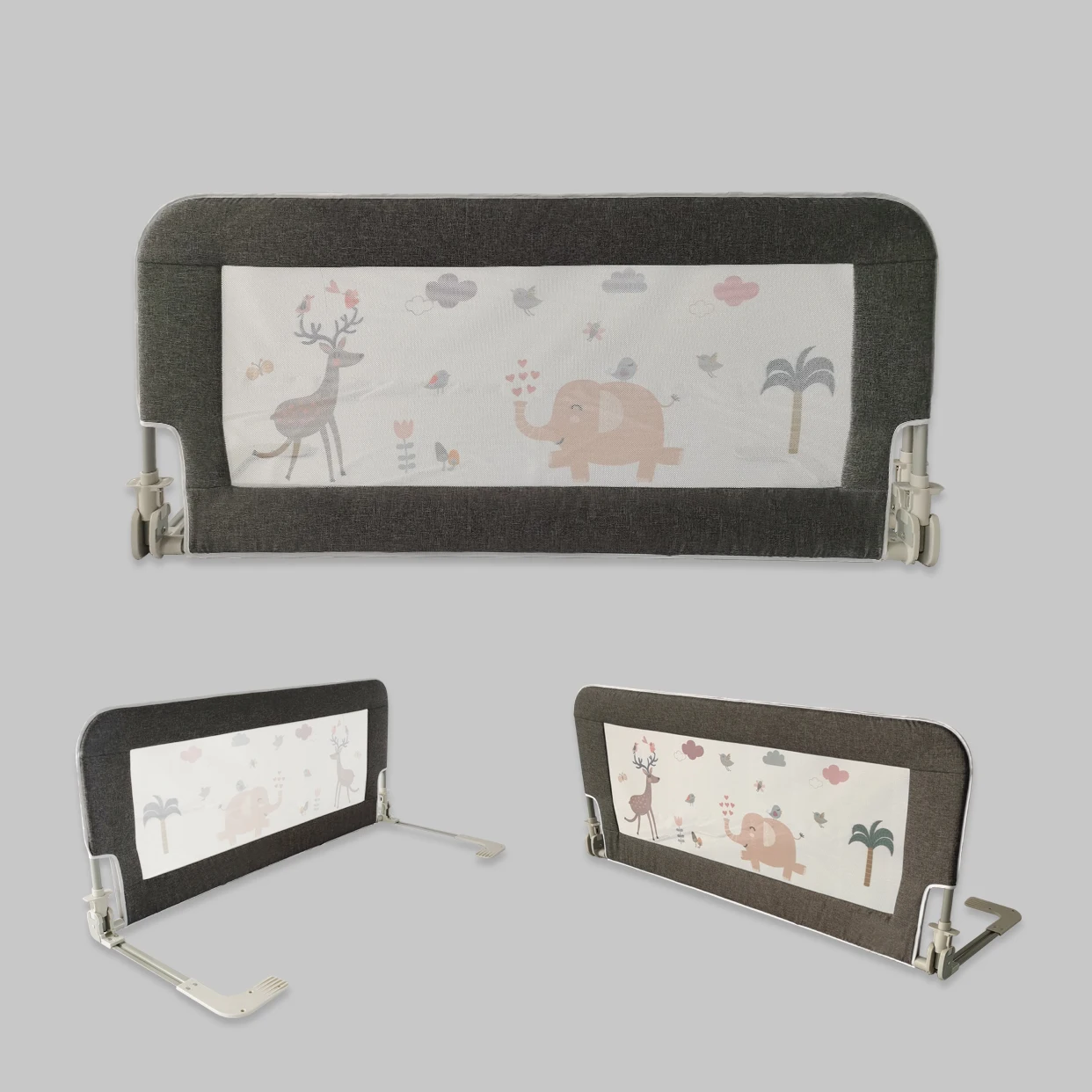 Aricare Wholesale 1.8m Kids Folding Bed Fence Supporters Side Safety Protection Rail For Toddlers Baby Barrier Guard Bail