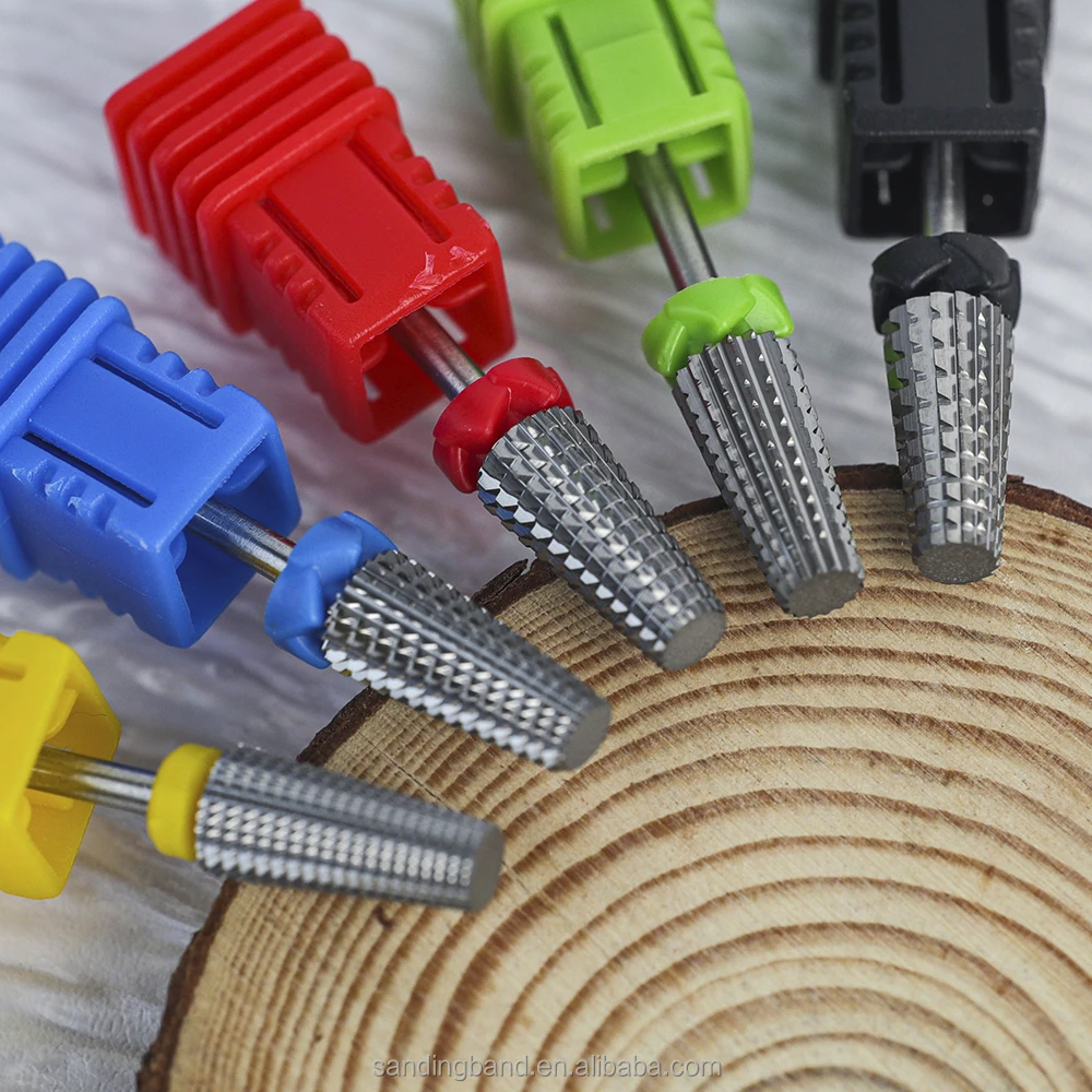 Flat Top Right Hand Use Remove Gel Polish Tungsten Carbide Nail Drill Bits for Salon Manicure