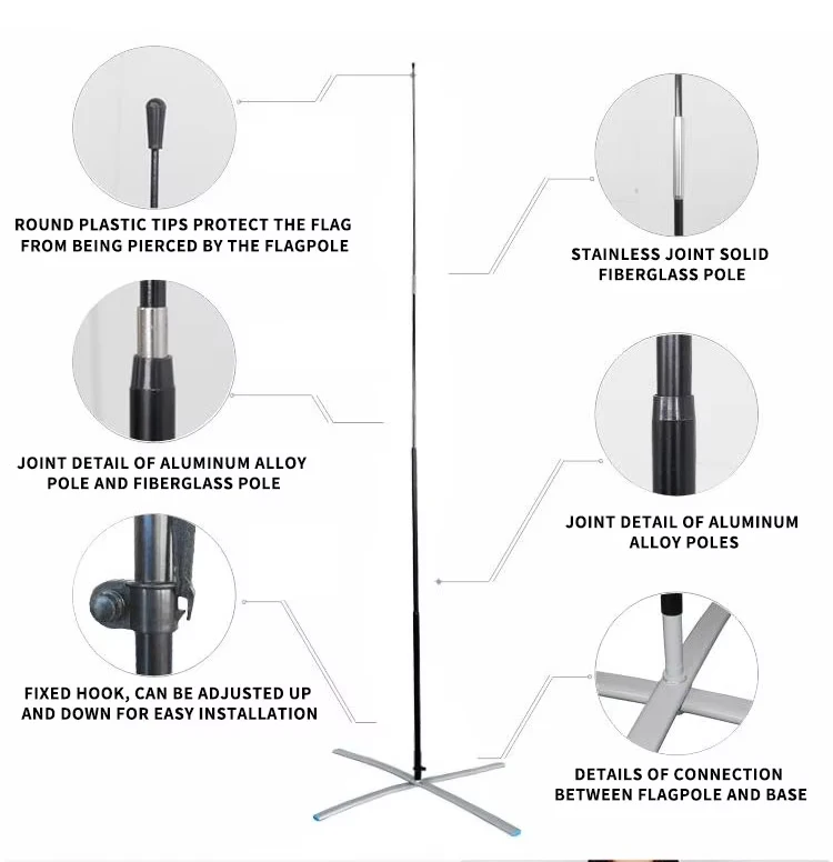 Customized Double-side Waterproof UV Printing 100% Polyester And Fabric Feather Sublimation Flag With Personalized Service