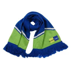Factory price jacquard football soccer fan scarf custom Knitted acrylic sports scarves