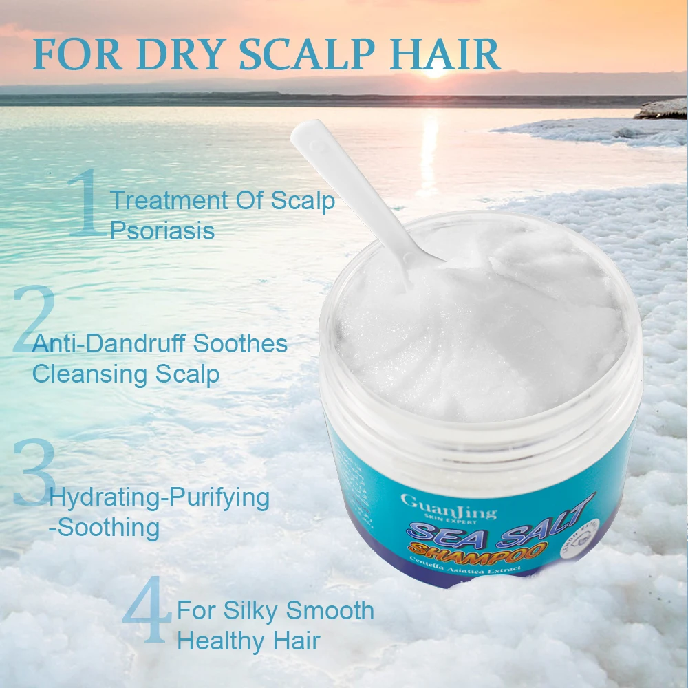 Sea Salt 200g 2-in-1 Hair Shampoo Deep Cleansing Control Oil with Anti-Dandruff and Itch Preventing Formula for Damaged Hair