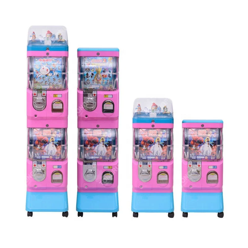 Three Layers Gashapon Machine Kid Japanese Gacha Store Whole Shop Design Pink Gachapon Game Toy Capsule Vending Machine