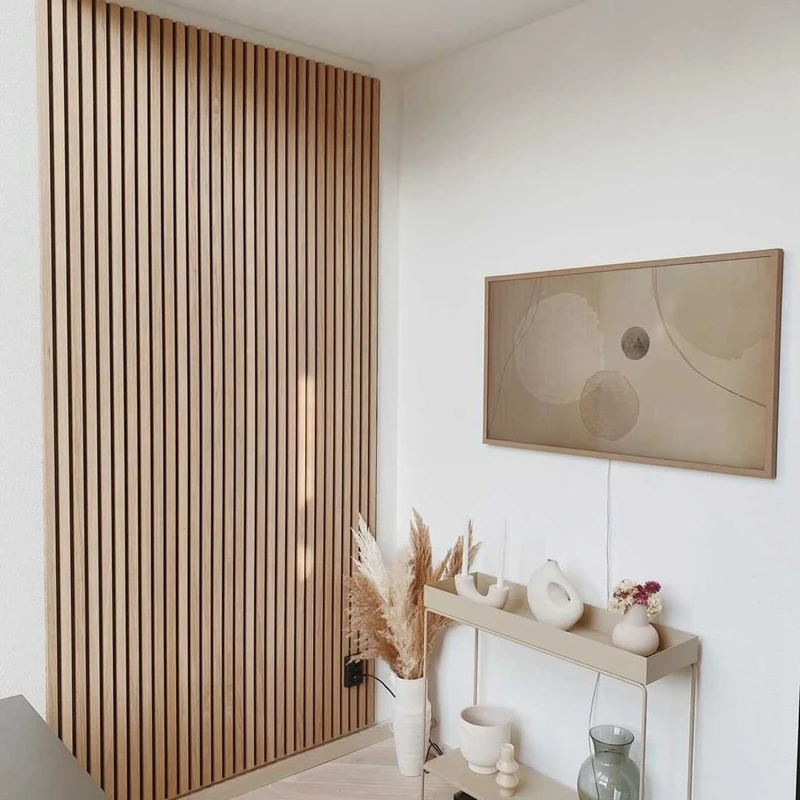 Akupanel Veneer Acoustic Slat Panel Wooden Wool Fiber Wall Acoustic Panel MDF Decorative Wall Panels