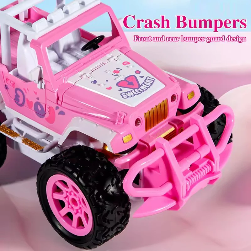 Kid Pink cute Mini Electric Rc Fast Racing Drift Stunt Car Electronic Pink Open Car toy with doll