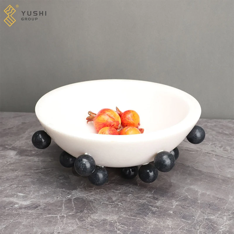 Yushi Group гостиная украшение для дома роскошный черный круглый декор мраморная Цветочная ваза интерьера современный