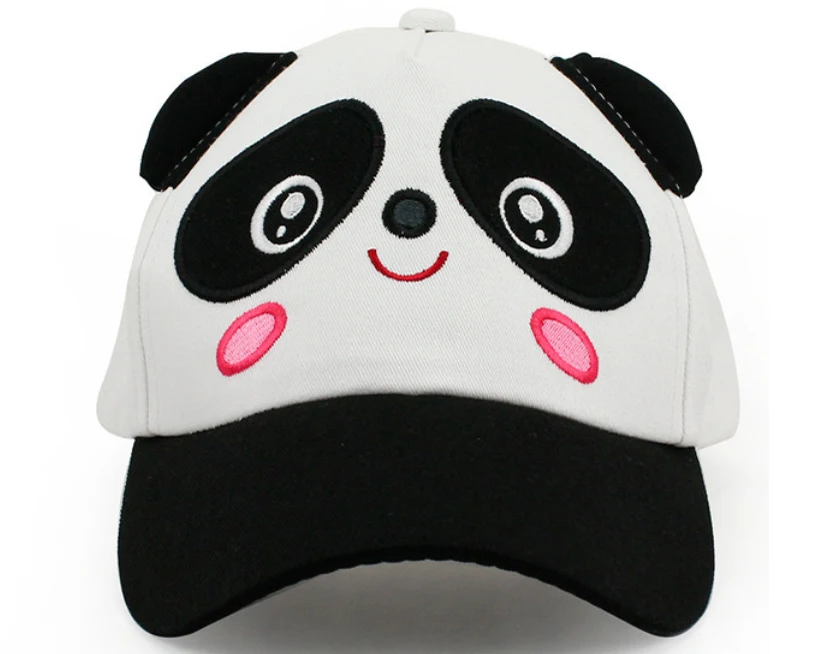 6 panel cotton twill baseball children hat embroidery cute panda ears cap child baseball hat cap panda design hat