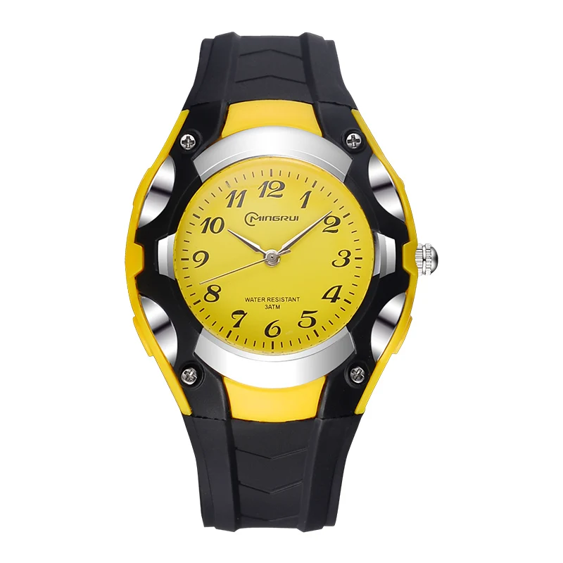 Mingrui 8528AQ colorful cheap plastic students analog quartz watch