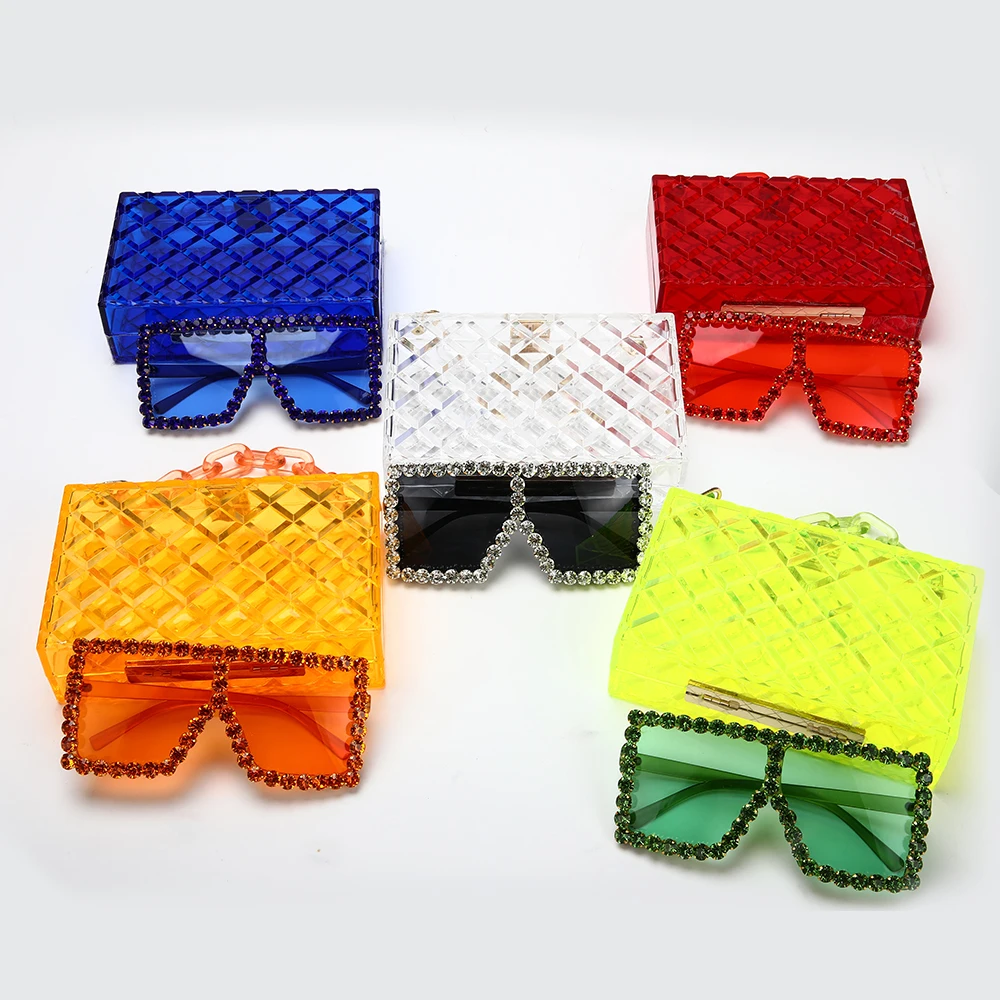 Cute Transparent Acrylic Shoulder Bag Clear Crossbody Evening Clutch Jelly Purse Handbag Gold Chain For Women