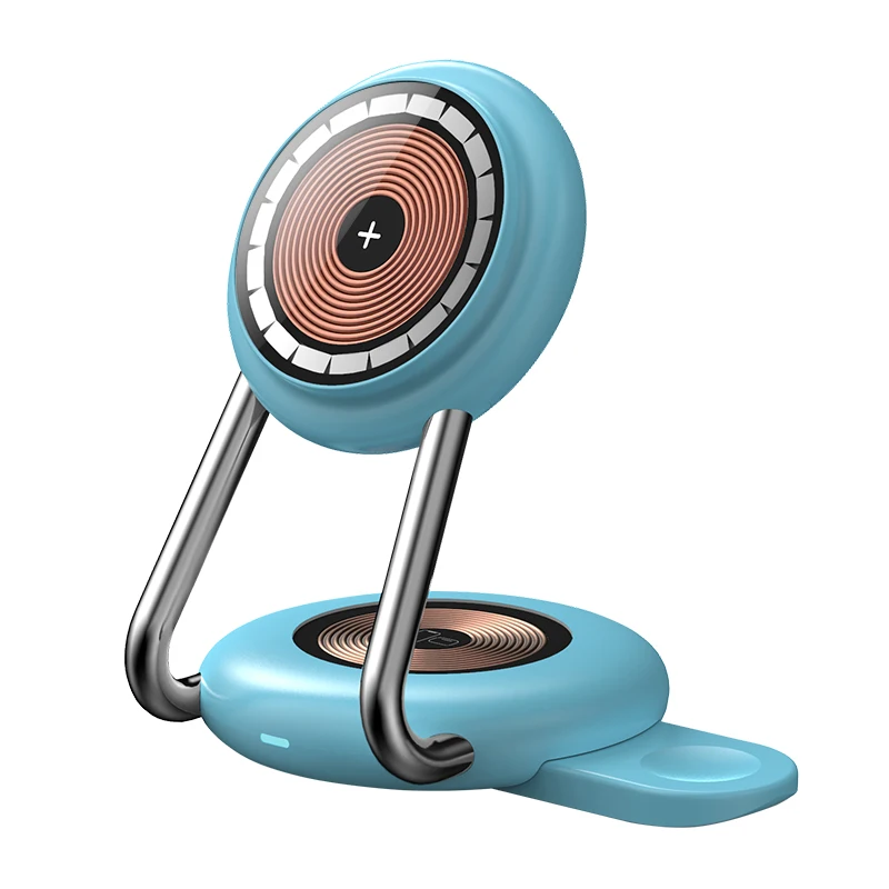 Newest 3 in 1 Fast 15w Universal Bracket Magnetic Wireless Charger for Iphone Watch Headset Wireless Charging Station