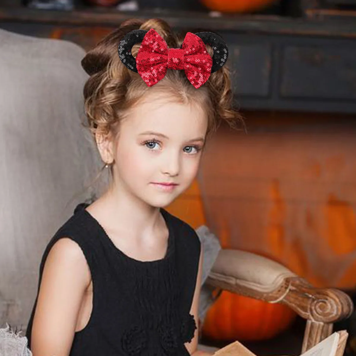 Aliexpress Hot Selling Hair Accessories for Kids Handmade Doughnut Headbands Knotted Headbands Mickey's Ear Bow Decoration