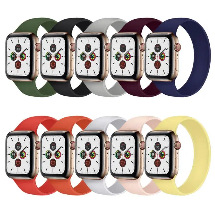 Solo Loop for Apple Watch Band 44mm 40mm iWatch Band 38mm 42mm Elastic Belt Silicone bracelet Apple watch serie 5/4/3/SE/6 Strap
