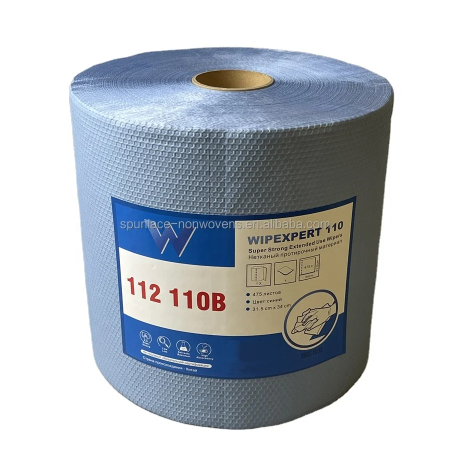 Big Wipes Roll Hexagon Perforated Industry Wipes Oil Heavy Duty Absorbent Wipes for Manufacturing Cleaning