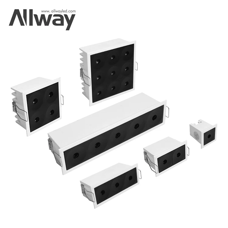 Современная высокомощная настенная шайба Allway линейный Точечный светильник светодиодный точечный решетчатый корпус