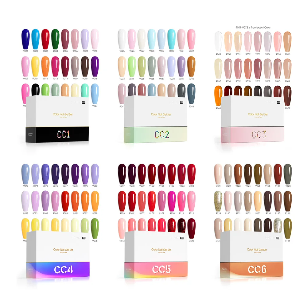 CANNI 30Pcs 9ML Hema-free Gel Nail Polish Set jelly Gel Polish Kit Soak Off LED esmaltes Gel polish Nail Art Manicure Salon DIY