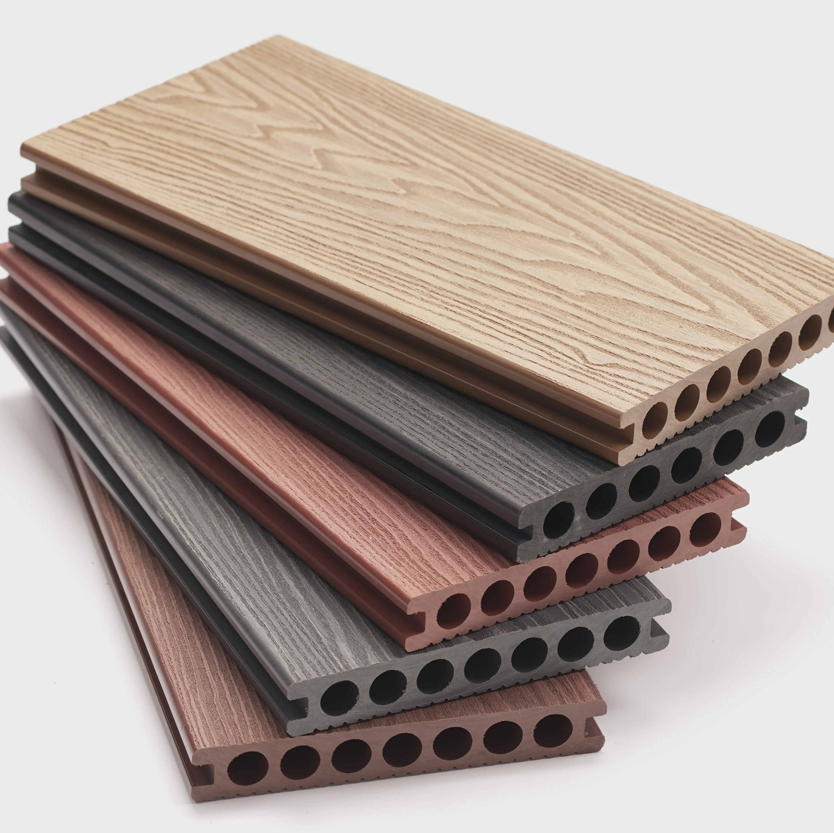 cheap price and anti-slip WPC decking flooring grey color for garden house