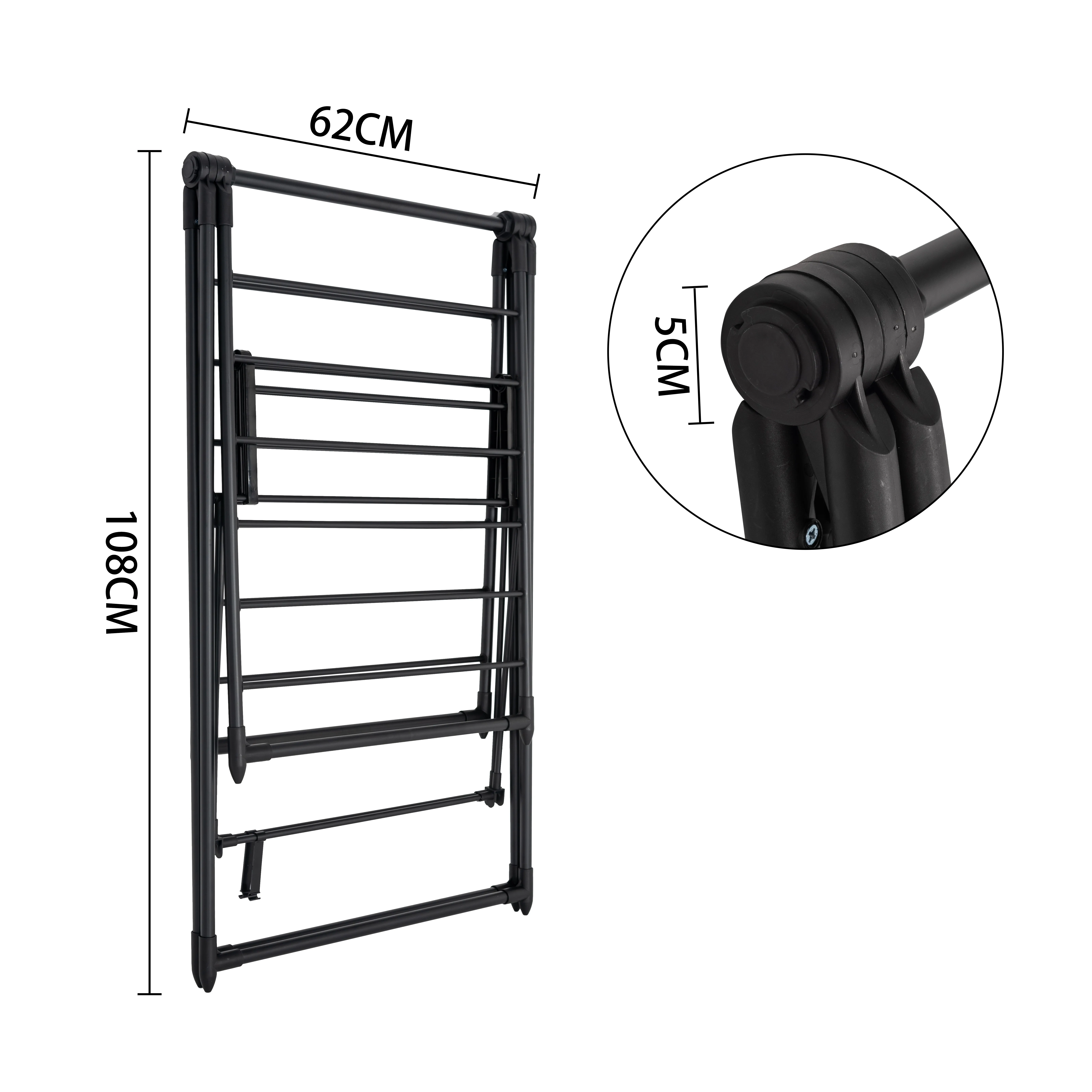 Clothes Drying Rack Gullwing Laundry Wire Rack Collapsible Space-Saving with Sock Clips for Clothes Towels Wing