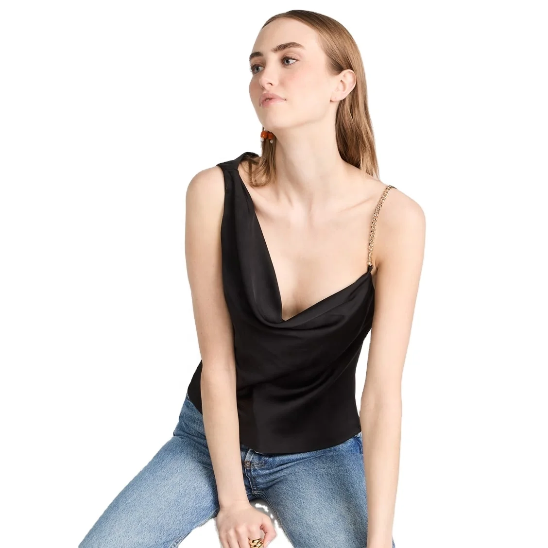 OEM ODM Custom Summer Elegant Acetate Sexy Silk Vest Tank Tops Women Satin Camisole Ladies Silk Top