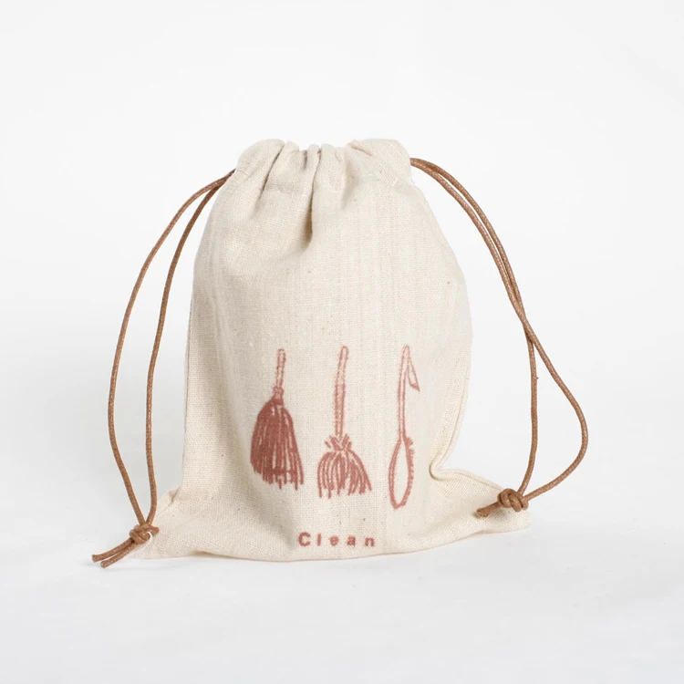 Regenerated Cotton Drawstring Bag Gift pouch Custom LOGO Printing Organic Cotton Bag Recycled Cotton Package