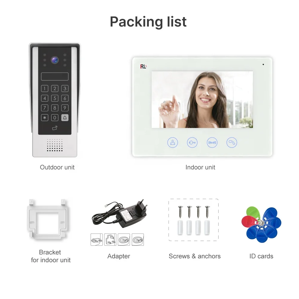 High quality1080p video doorbell camera wireless video intercom ring doorbell wireless video door phone with ID password  unlock