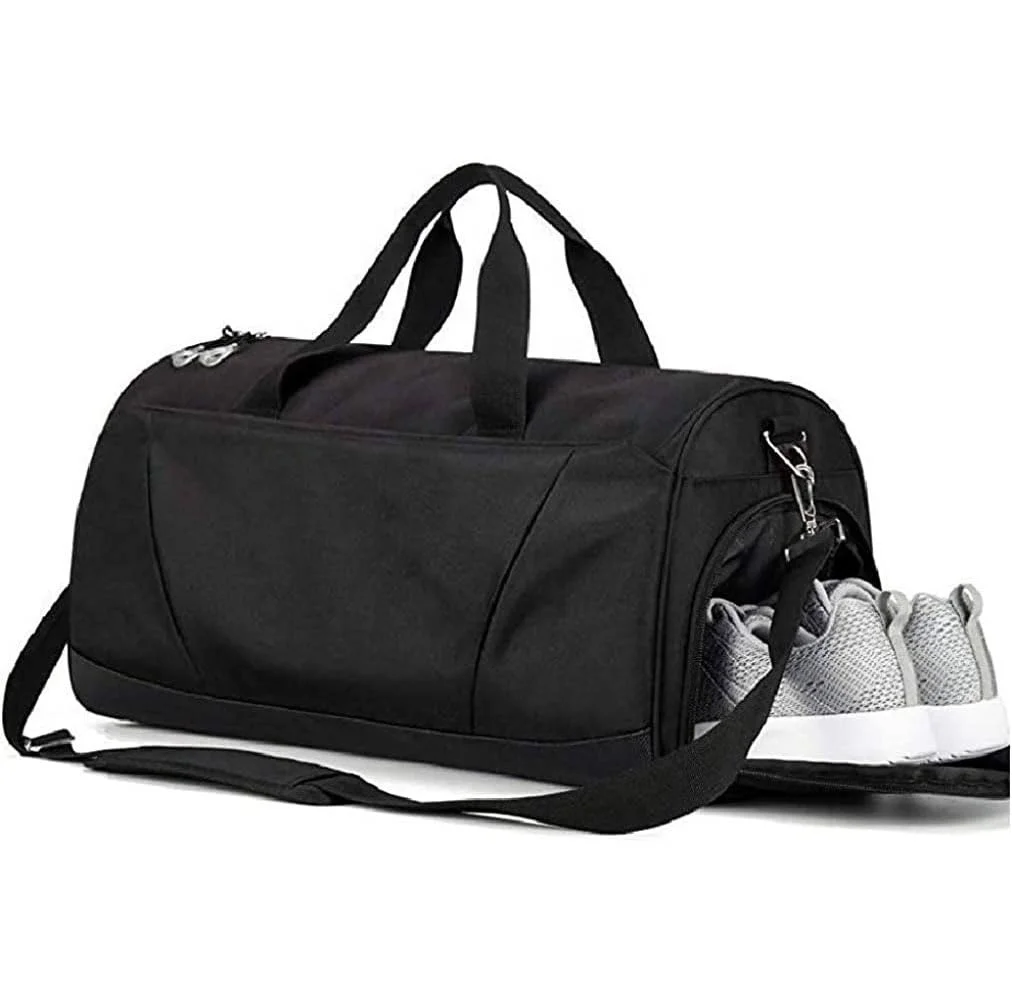 Premium BSCI factory fashion OEM custom logo foldable duffel sports gym bag with wet pocket large capacity travel bags