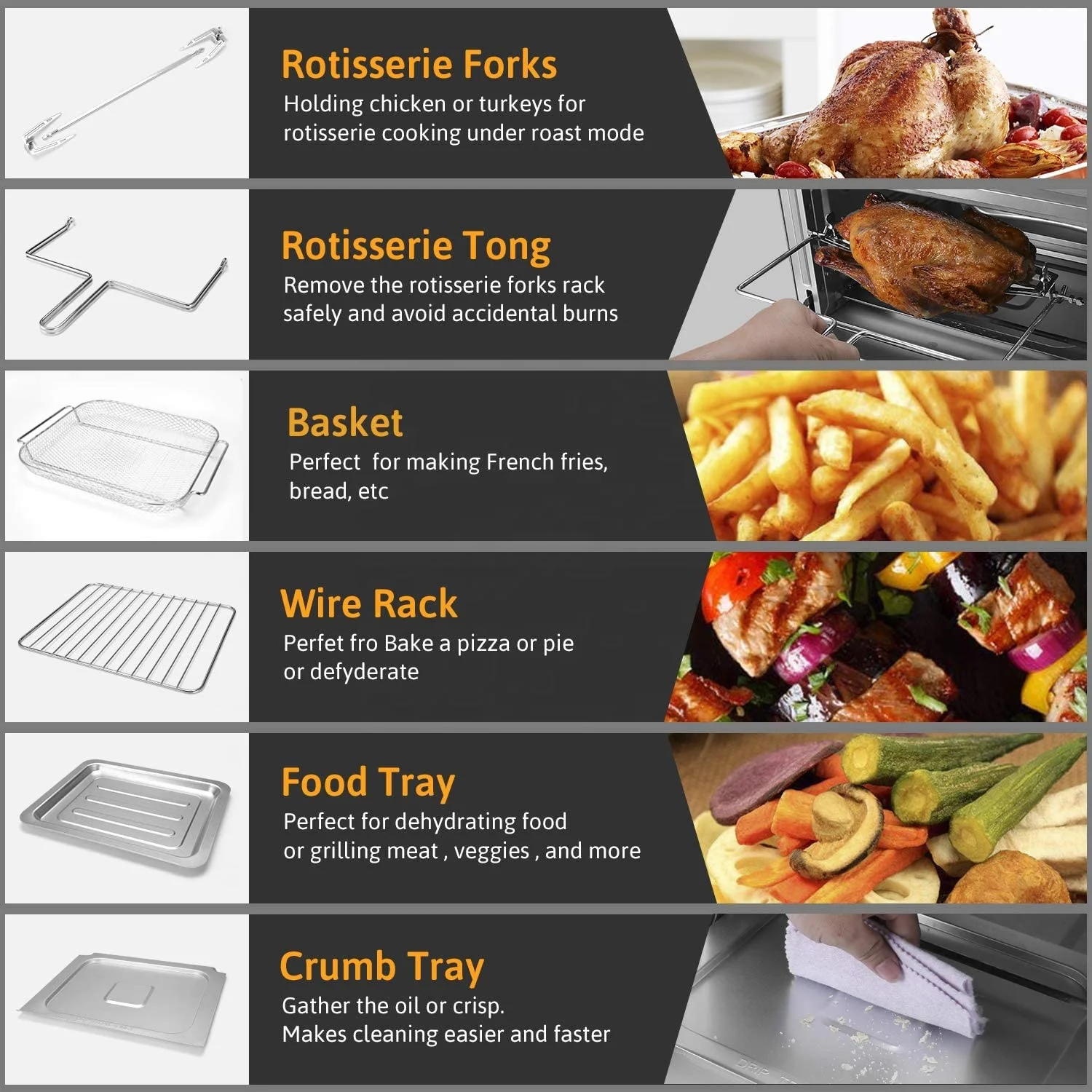 
Air Fryer Toaster Oven 20L Convection toaster oven Air Fryer Toaster oven air fryer Dehydrator all in one 