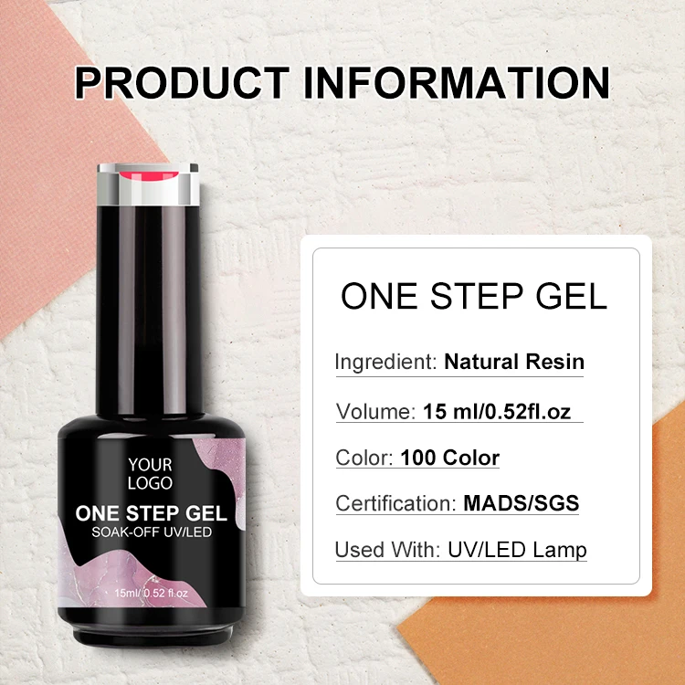 Private Label Factory Supply 3 in 1 Colors Gel Nail Polish Custom one setp Gel Polish For Nail Salon