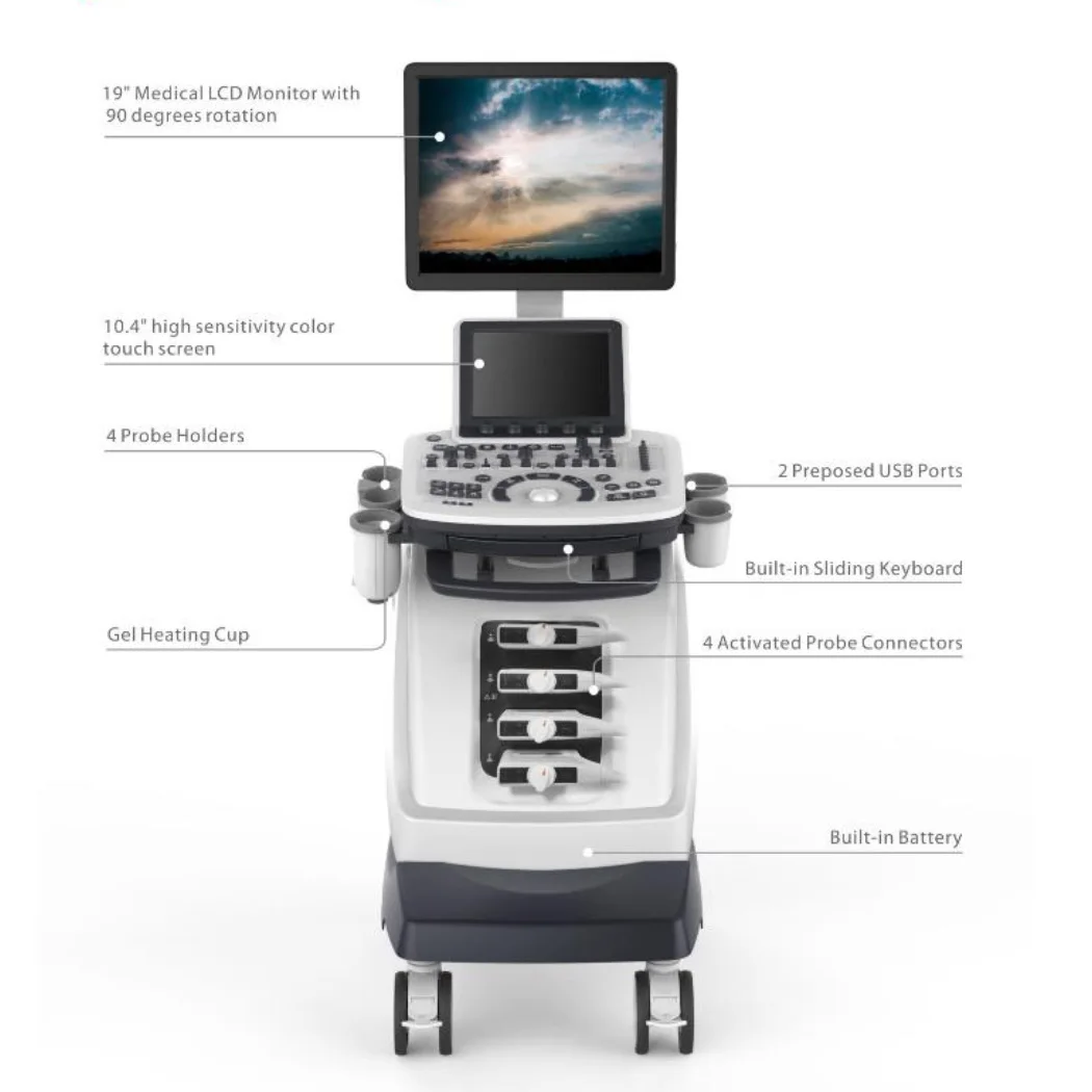 Medical Ultrasound Equipment 4D 5D Scanner Full Digital Trolley Color Doppler Ultrasound Machine