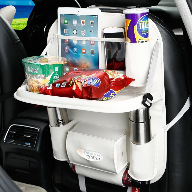 
New design PU Leather Car Back Seat Organizer with Tray 