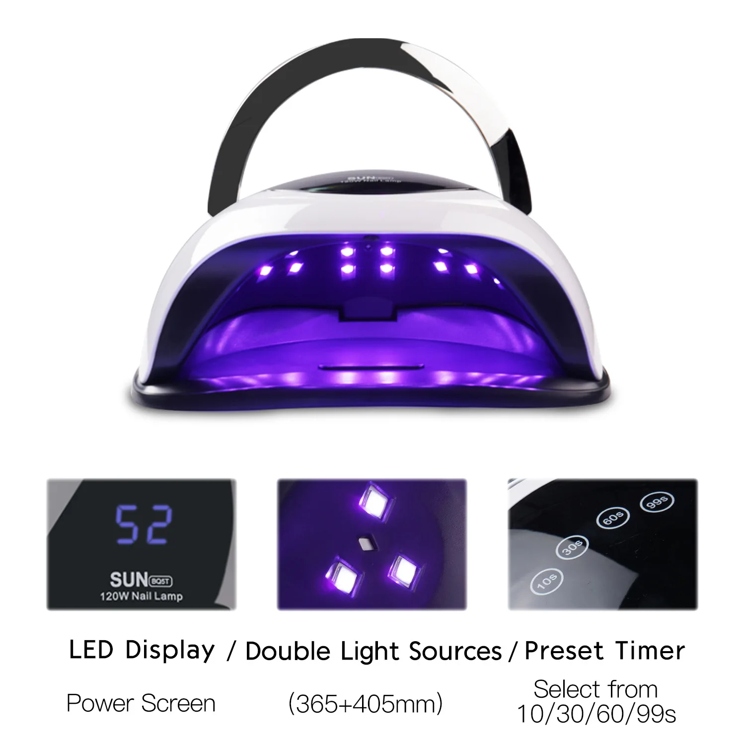Manicure Tool Drying Gel Polish Nail Art 120W High Power Fast Curing Auto Sensing Dryer uv nail lamp rechargeable
