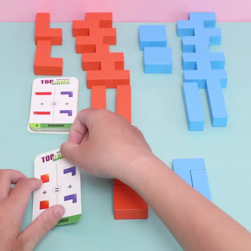 Kids classic building block set for early education Russian kindergarten wooden training puzzle toys set